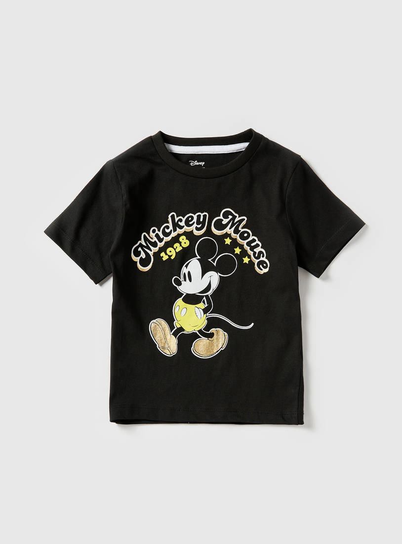 Mickey Mouse T-shirt with Round Neck and Short Sleeves-T-shirts-image-0