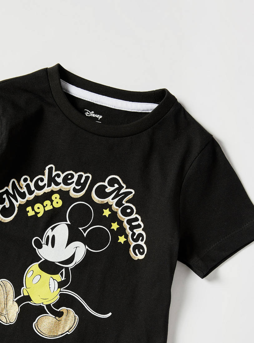 Mickey Mouse T-shirt with Round Neck and Short Sleeves-T-shirts-image-1