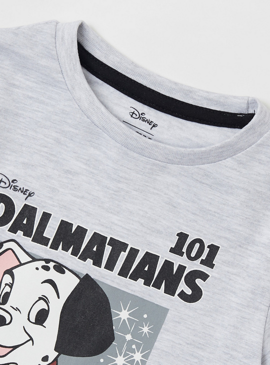 Dalmatian Print T-shirt with Round Neck and Short Sleeves