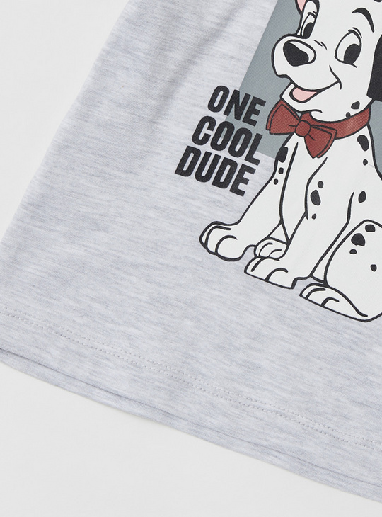 Dalmatian Print T-shirt with Round Neck and Short Sleeves