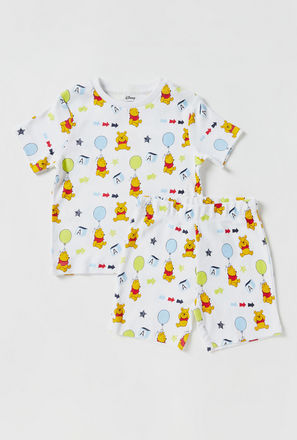All Over Winnie the Pooh Print T-shirt and Shorts Set