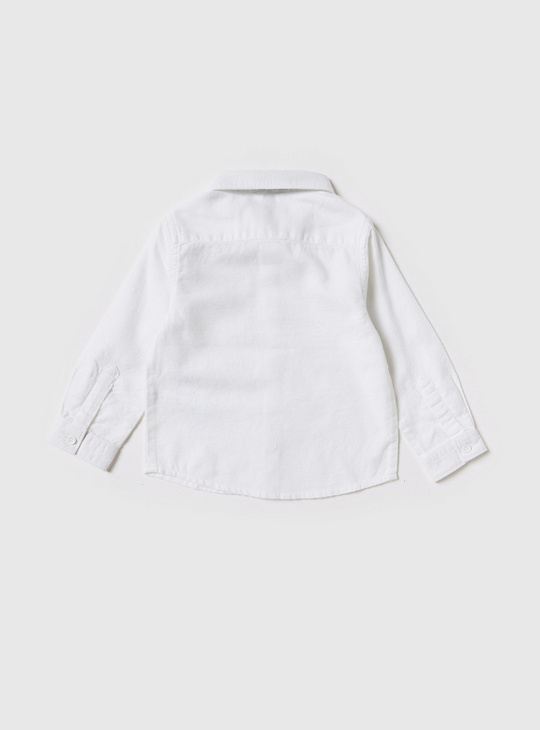 Textured Shirt with Long Sleeves and Button Closure