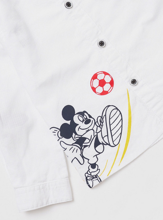 Mickey Mouse Graphic Print Shirt with Long Sleeves