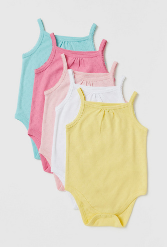 Set of 5 - Textured Bodysuit with Straps