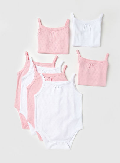 Set of 7 - Textured Bodysuit with Straps