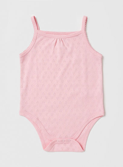 Set of 7 - Textured Bodysuit with Straps