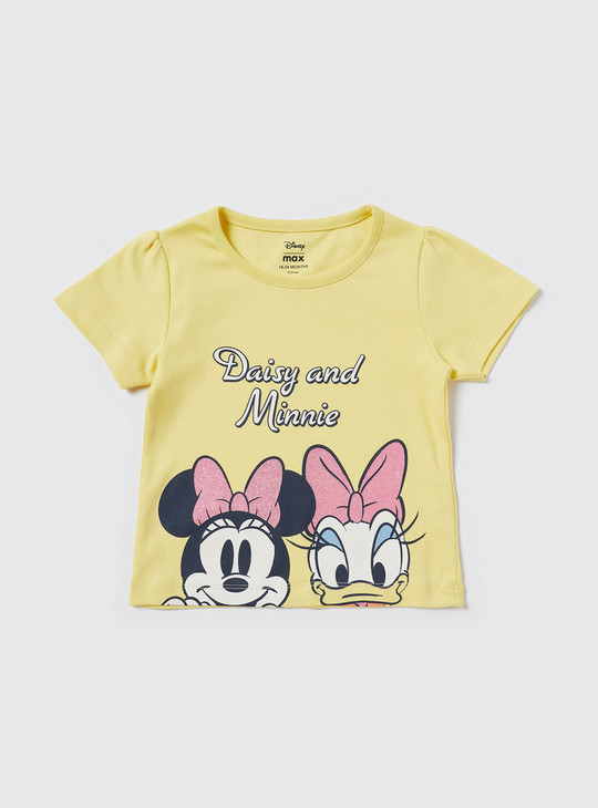 Minnie Mouse Print T-shirt and Shorts Set