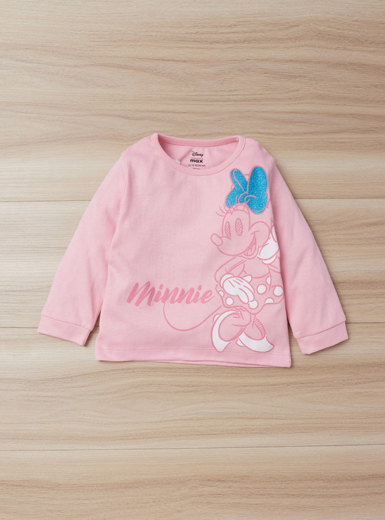 Minnie Mouse Print BCI Cotton T-shirt and All-Over Print Pyjama Set
