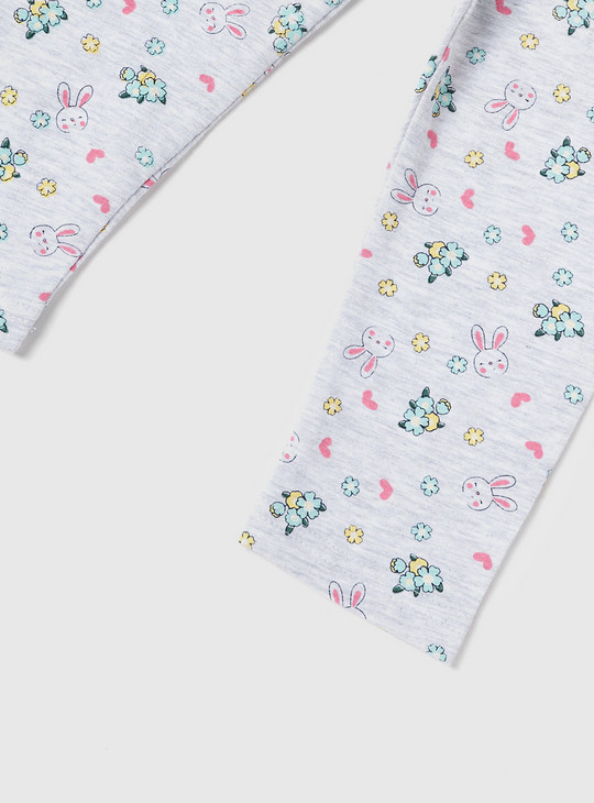 All-Over Bunny Print Mid-Rise BCI Cotton Leggings