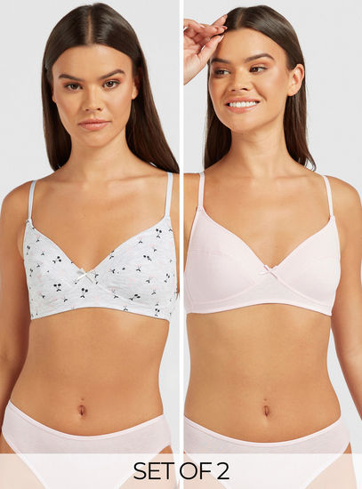 Set of 2 - Assorted Non Padded Bra with Adjustable Straps