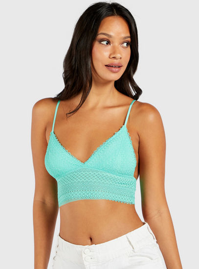 Lace Detail Padded Bralette with Adjustable Straps