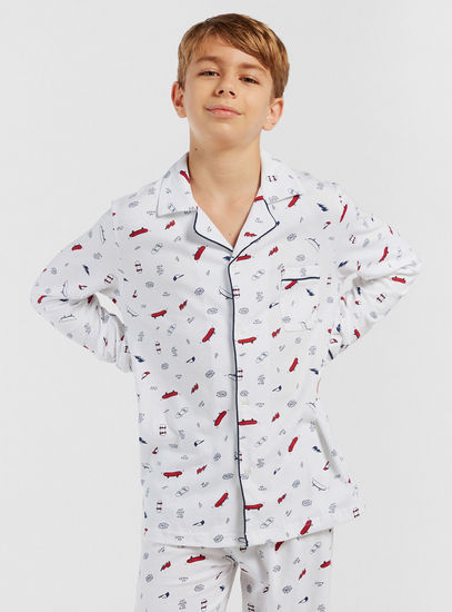 All-Over Printed Sleepshirt and Pyjamas Set