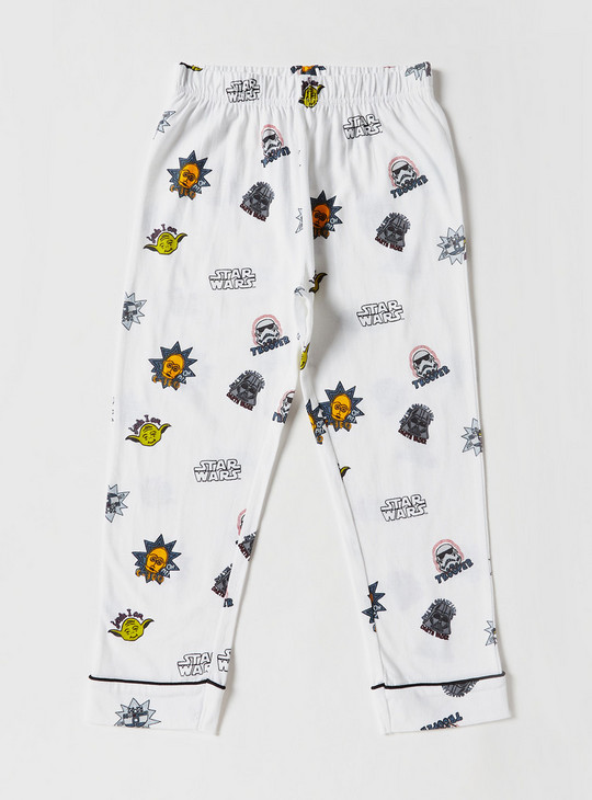 Star Wars Print Short Sleeves Shirt and Pyjama Set