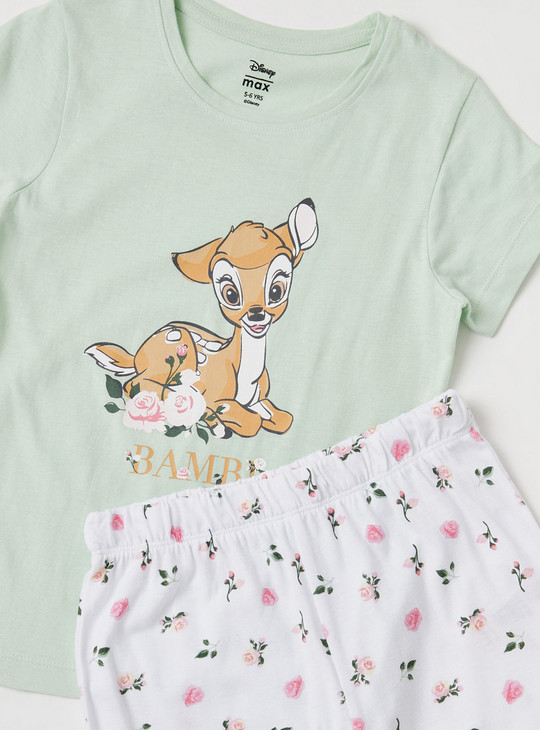Bambi Print T-shirt and All-Over Printed Pyjamas Set