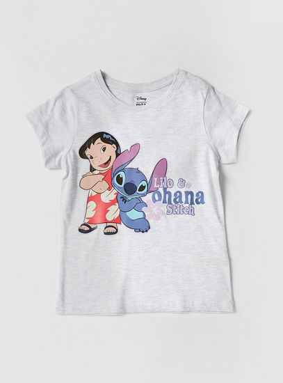 Lilo and Stitch Print T-shirt with Elasticated Pyjamas