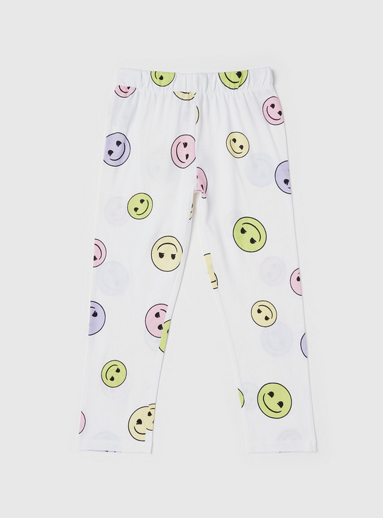 Emoji All Over Print T-shirt and Full Length Pyjama Set