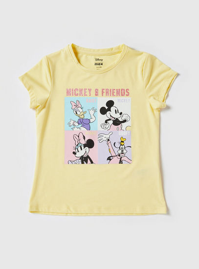 Mickey Mouse and Friends Print T-shirt and Pyjamas Set