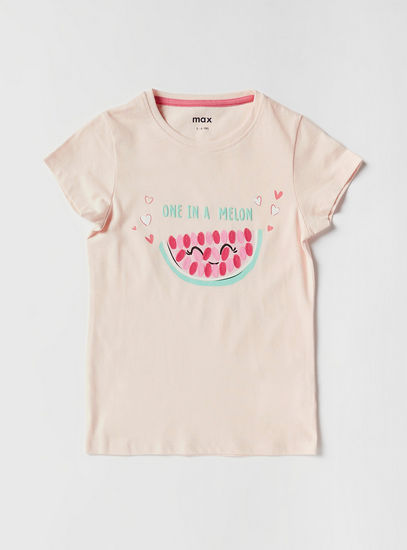 Watermelon Print T-shirt and Full Length Pyjama Set