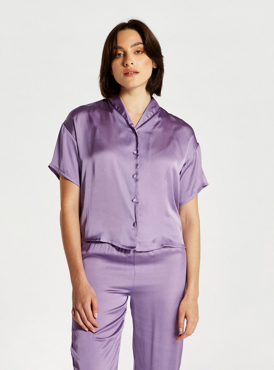 Solid Sleepshirt and Cropped Pyjama Set