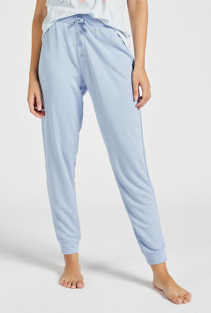 Solid Full Length Pyjamas with Drawstring Closure