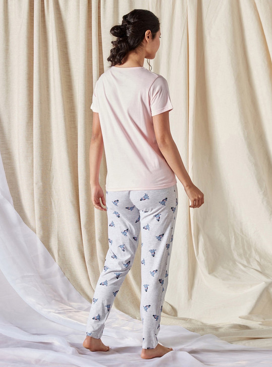 Eeyore Print Short Sleeve T-shirt and Pyjama Set
