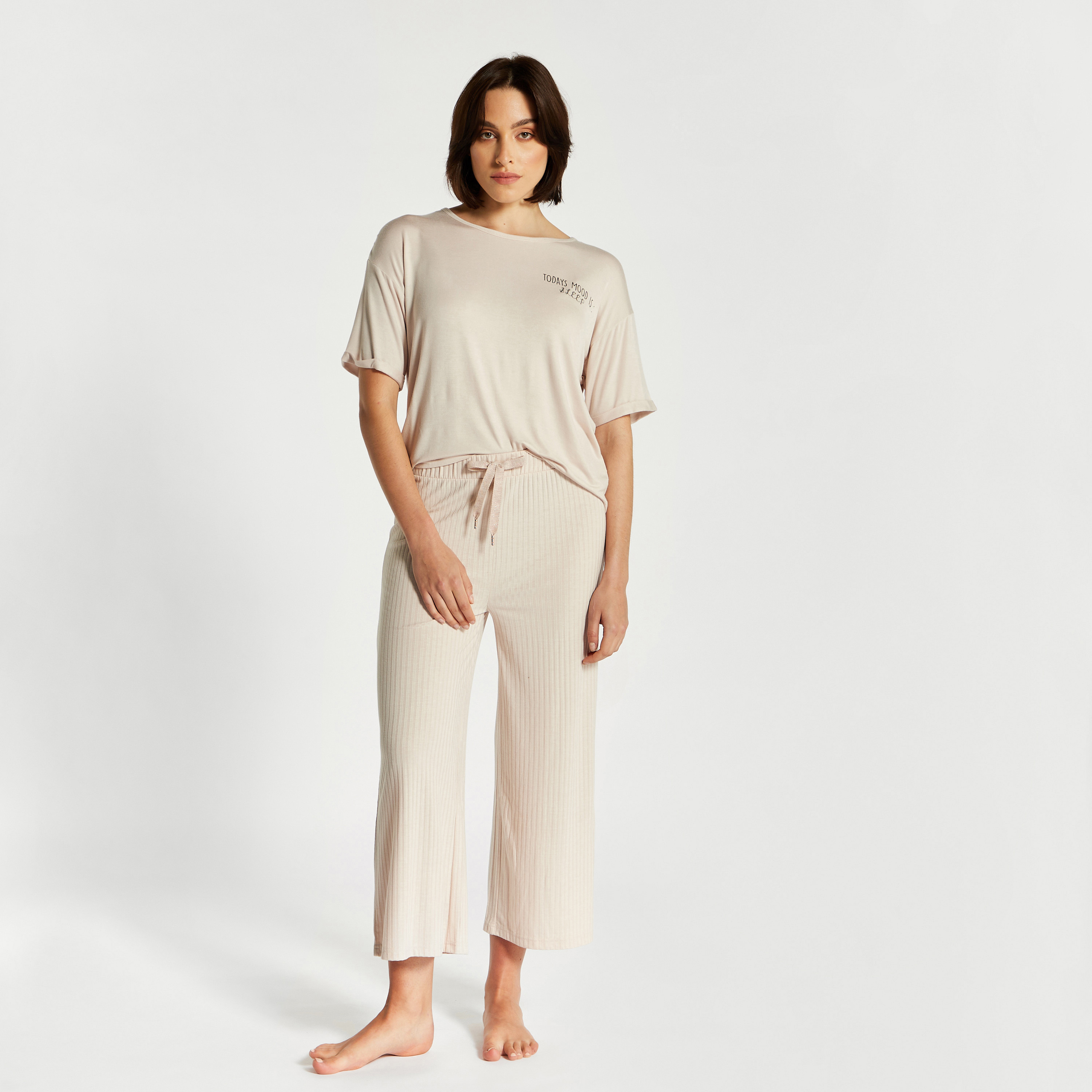 Womens cropped best sale pyjama sets