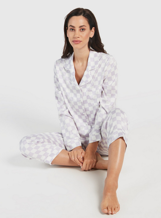 Checked Sleepshirt and Pyjamas Set