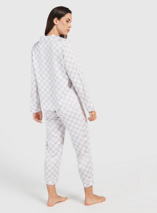 Checked Sleepshirt and Pyjamas Set