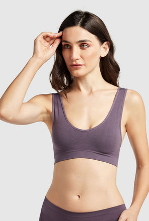 Solid Support Bra with Scoop Neck