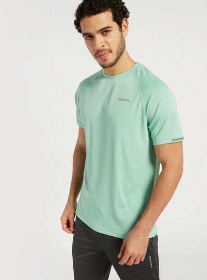 Solid Performance T-shirt with Crew Neck and Short Sleeves-T-shirts & Vests-image-0