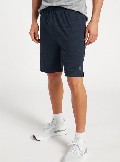 Solid Shorts with Pockets and Elasticated Waistband