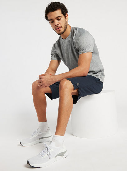 Solid Shorts with Pockets and Elasticated Waistband