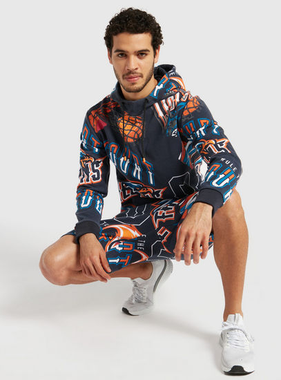 All-Over Print Hoodie with Long Sleeves