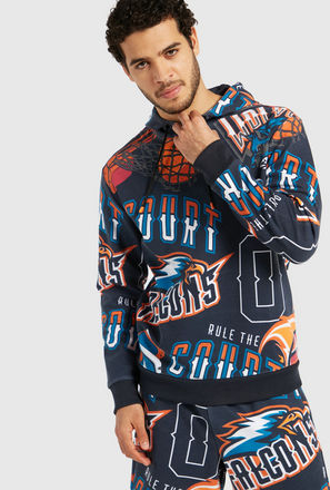 All-Over Print Hoodie with Long Sleeves