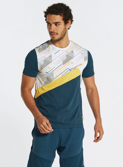 Printed T-shirt with Round Neck and Short Sleeves-T-shirts & Vests-image-0