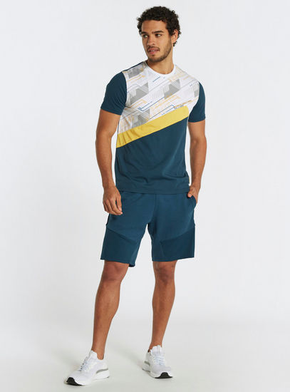 Printed T-shirt with Round Neck and Short Sleeves-T-shirts & Vests-image-1
