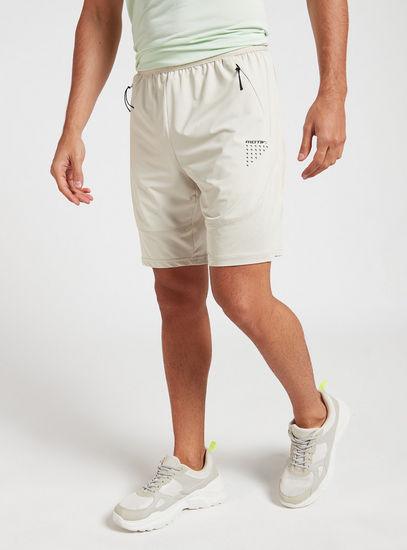 Printed Slim Fit Shorts with Pockets and Elasticated Waistband