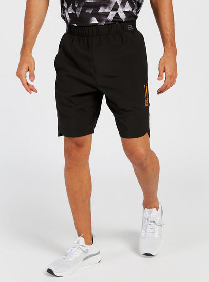 Solid Shorts with Elasticated Waistband and Pockets