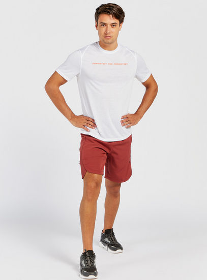 Solid Shorts with Elasticated Waistband and Pockets