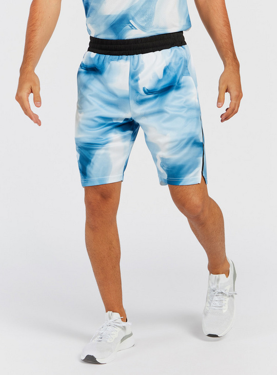 All-Over Print Performance Shorts with Pockets and Elasticated Waist