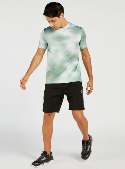 Tie-Dye Effect T-shirt with Crew Neck and Short Sleeves