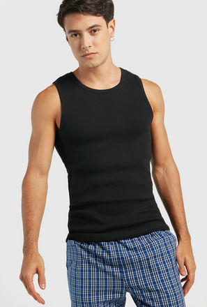 Ribbed Vest with Round Neck