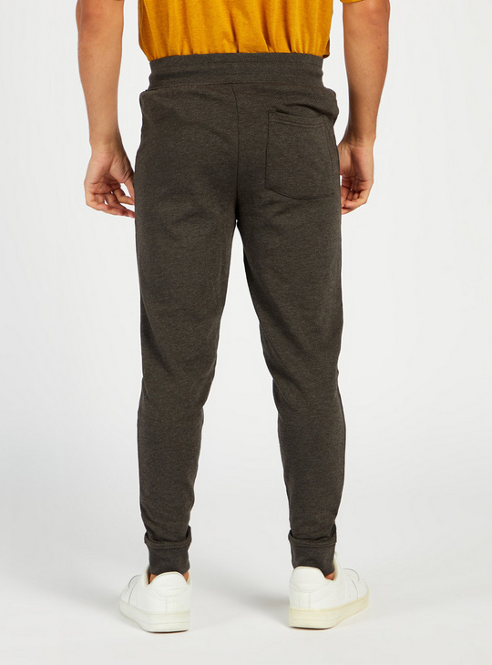 Solid Mid-Rise Joggers with Drawstring Closure and Pockets