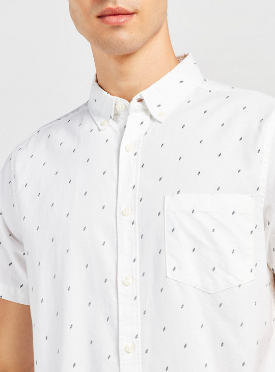 Printed Shirt with Short Sleeves and Chest Pocket