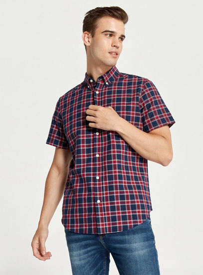 Checked Shirt with Short Sleeves and Chest Pocket-Shirts-image-0