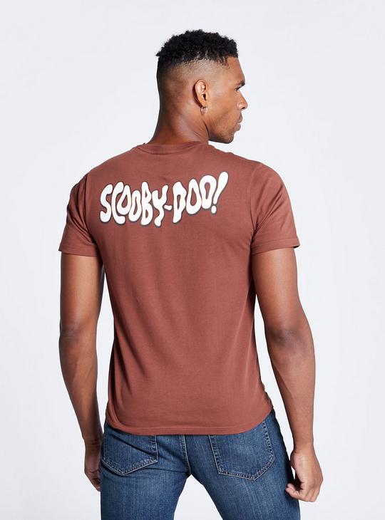 Scooby Doo Print Crew Neck T-shirt with Short Sleeves
