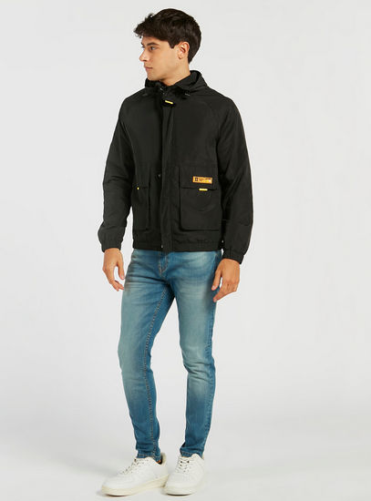 Solid Zipper Jacket with Hood and Pockets