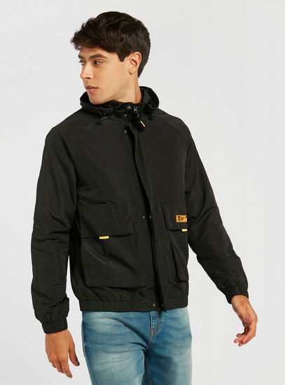 Solid Zipper Jacket with Hood and Pockets