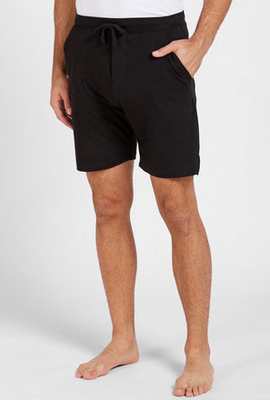 Solid Shorts with Pockets and Drawstring Closure