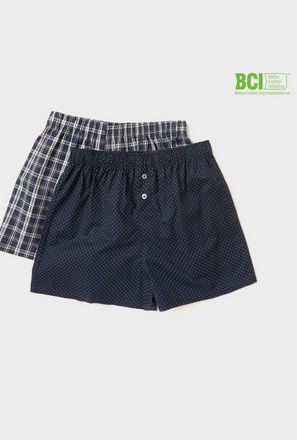Set of 2 - Printed BCI Cotton Antibacterial Boxers with Elasticated Waistband